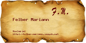 Felber Mariann névjegykártya