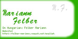 mariann felber business card